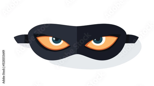 Fototapeta Stealthy Thief Eye Mask Flat Icon Vector Illustration