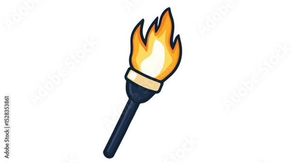 Fototapeta Bright Torch Icon Vector Illustration Isolated on White Background