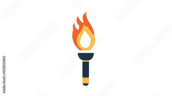 Fototapeta Professional Torch Icon Vector Illustration Isolated on White Background