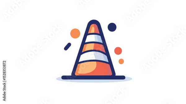 Fototapeta Professional Traffic Cone Vector Illustration for Safety & Construction Projects