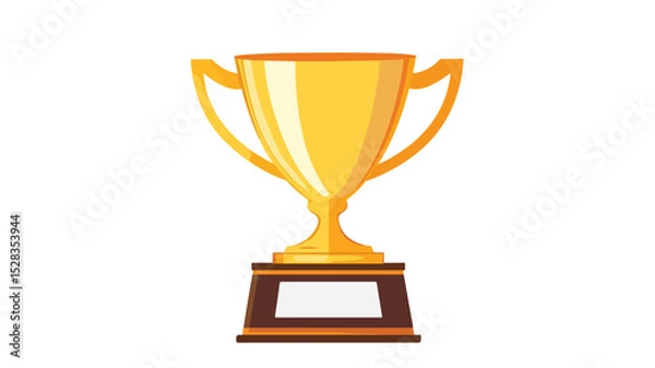 Fototapeta Golden Trophy Cup Icon Vector for Achievement and Success with Stars and Laurel Wreath