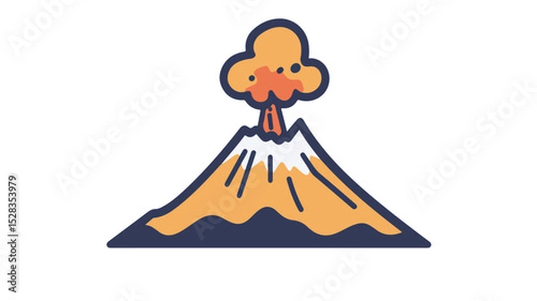 Fototapeta Volcano Line Icon Vector Illustration for Graphic Design Projects