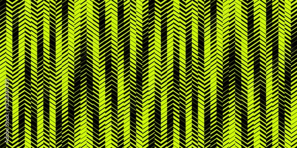 Fototapeta Abstract vector geometric seamless pattern with fading lines, stripes, tracks, halftone shapes. Extreme sport style background, urban art. Neon green and black texture. Urban pattern. Trending design