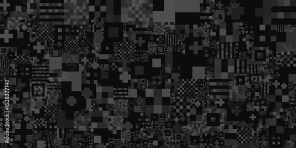 Fototapeta Monochrome texture with black and white lines presenting an abstract background.