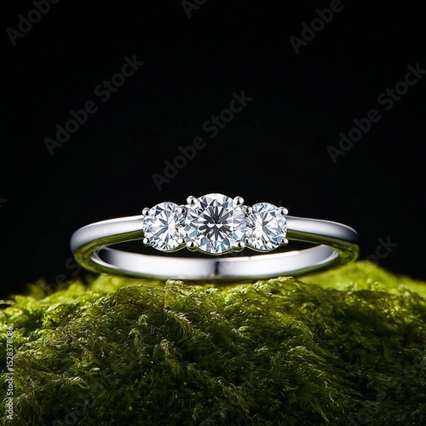 Fototapeta ring with diamonds