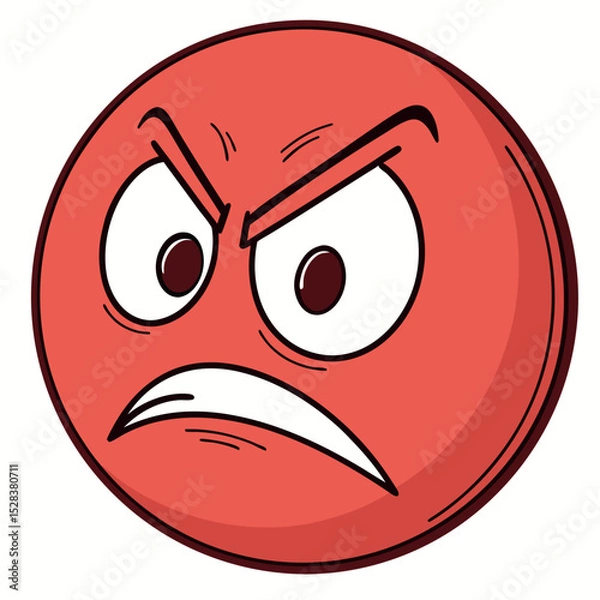 Fototapeta vector illustration of angry cartoon face Ai-Generated