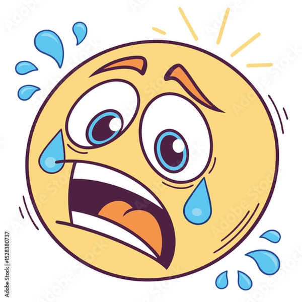 Fototapeta Scared Emoji Expressing Fear and Anxiety Ai-Generated