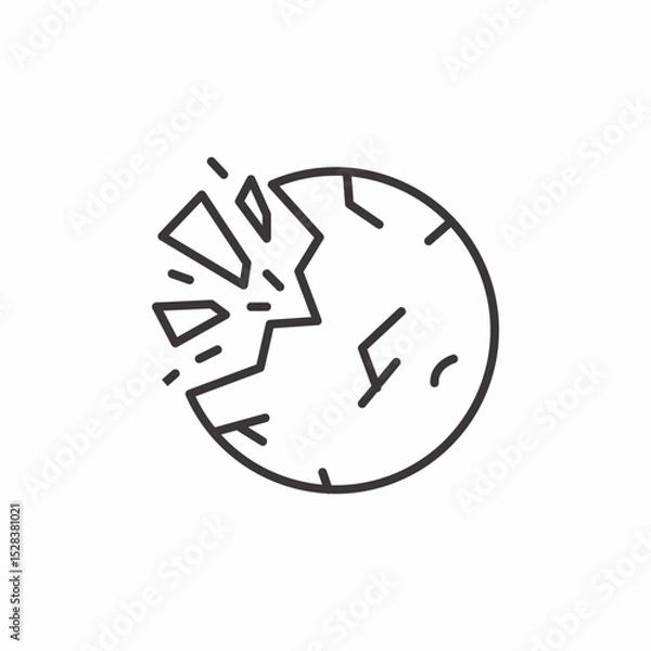 Fototapeta exploding cracked moon icon sign vector