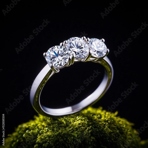 Fototapeta diamond ring on black