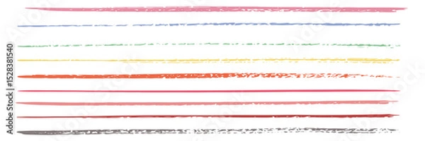 Fototapeta Vector brushes collection for your brush tool in adobe illustrator. Watercolor hand drawn strokes. Multicolor hand painted lines set for your decor and design.Eps10