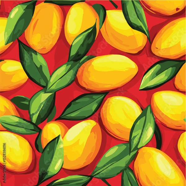 Obraz Vector illustration seamless pattern of Mango