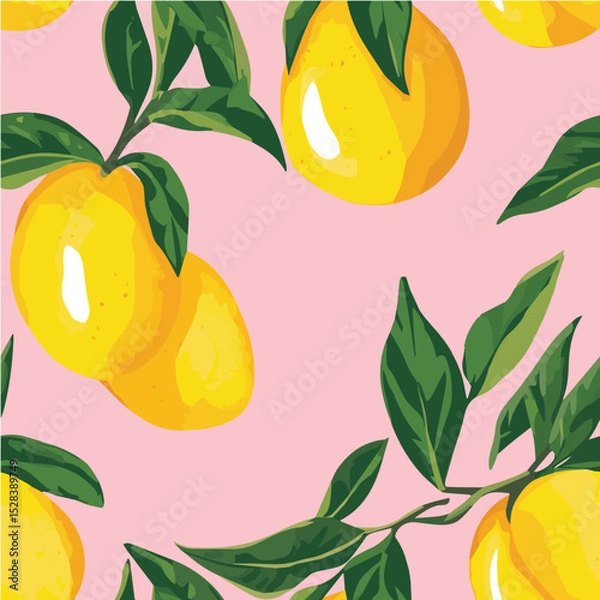 Obraz Vector illustration seamless pattern of Mango