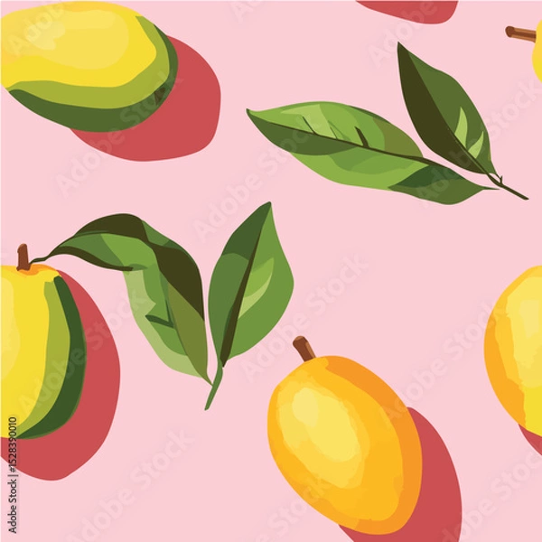 Fototapeta Vector illustration seamless pattern of Mango