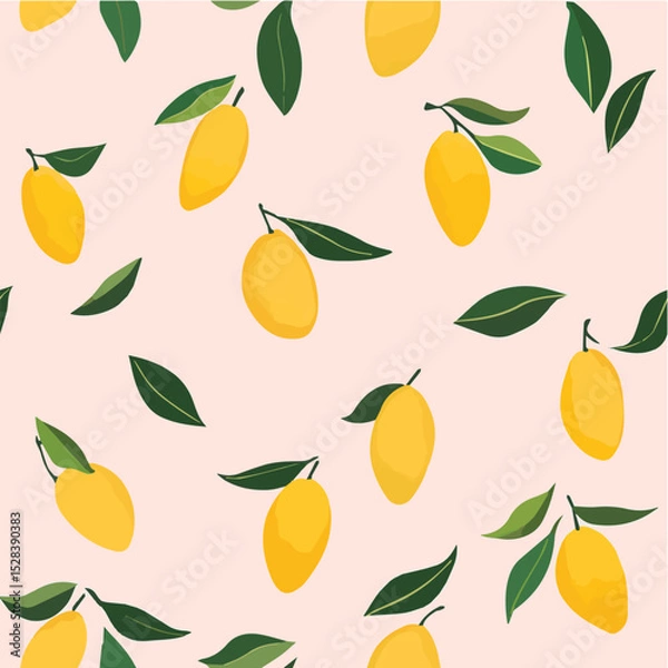 Obraz Vector illustration seamless pattern of Mango