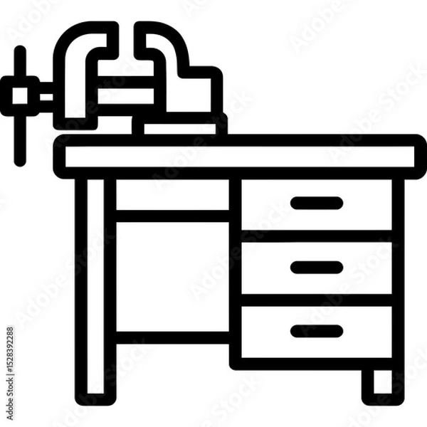 Obraz Clean vector design of workbench with tools