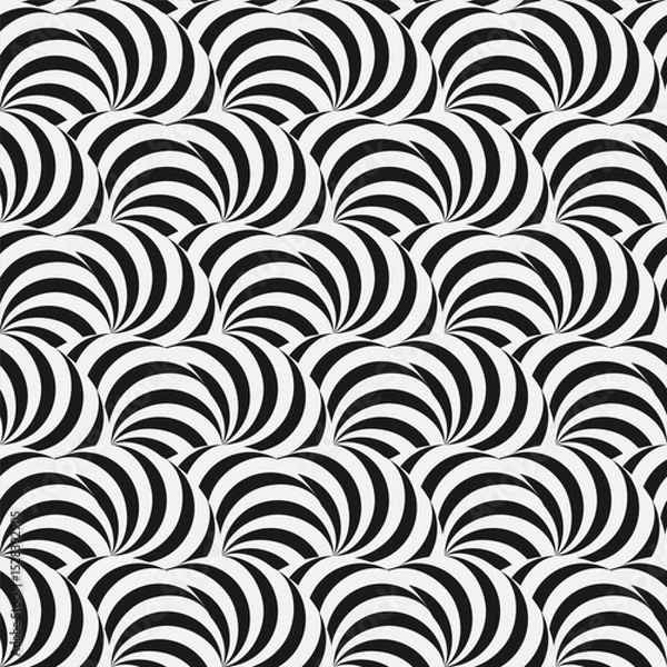 Fototapeta Abstract Black and White Swirl Pattern Design with various artistic elements and styles. Vector Illustration