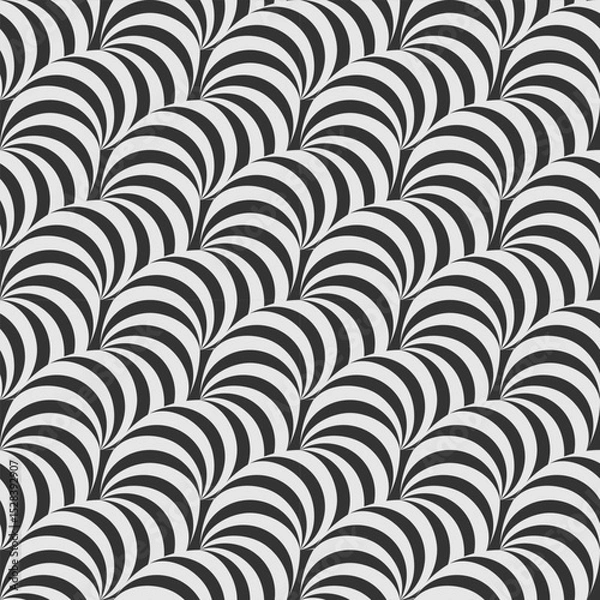 Fototapeta Abstract Black and White Swirl Pattern Design with various artistic elements and styles. Vector Illustration