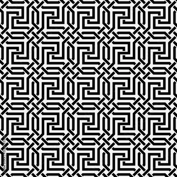 Fototapeta Geometric Antique Meander Black Seamless Pattern. Vector Illustration