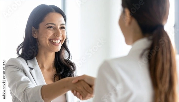 Obraz Smiling Handshake of Agreement and Cooperation