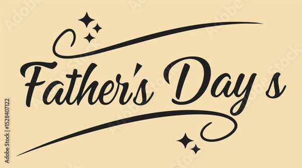 Obraz Elegant Father’s Day Typography Design with Swirls and Stars