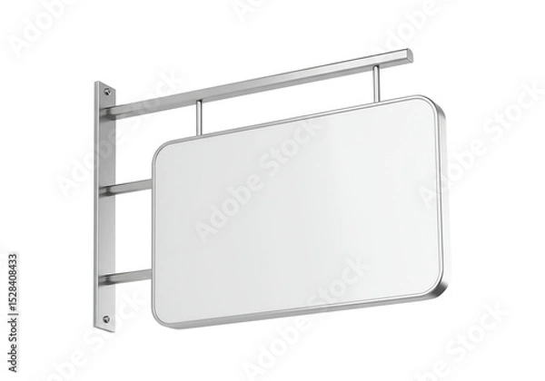 Obraz Modern Rectangle Hanging Sign Mockup Blank Template for Business Branding and Design
