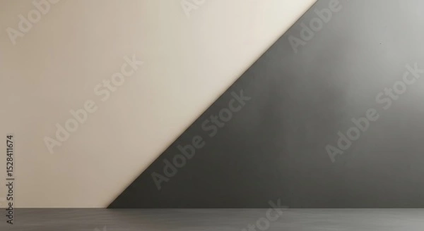 Fototapeta Diagonal black wall shadow