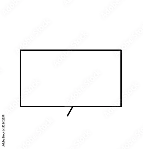 Obraz 白黒四角吹き出し（しっぽ付き・シンプルデザイン）