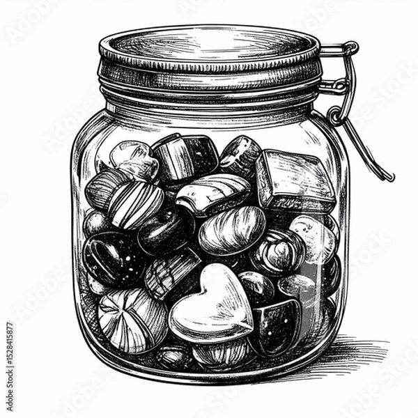 Obraz Assortment of Chocolates in a Glass Jar