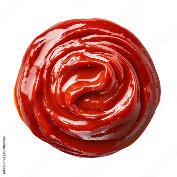Fototapeta Swirl of Tomato Ketchup isolated on transparent or white background	
 