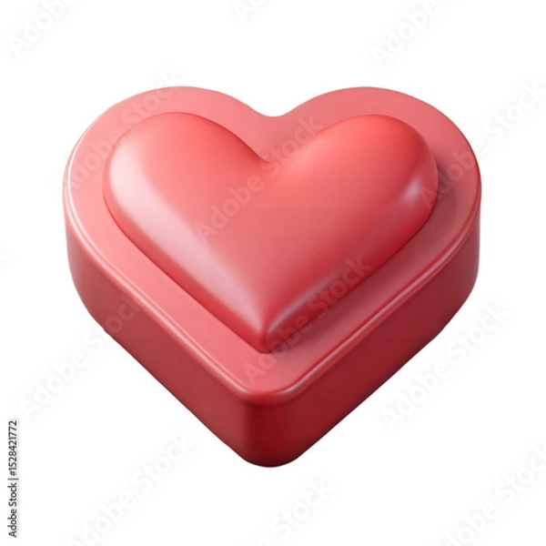 Obraz 3d render of a red heart shape icon