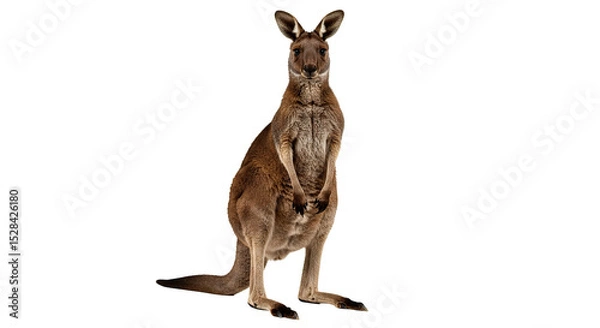 Fototapeta A magnificent kangaroo is captured in a striking portrait, showcasing its wild beauty.