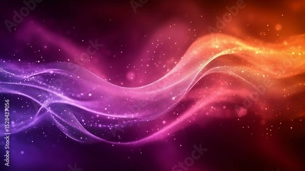 Obraz Colorful abstract wave design with vibrant gradients and sparkling effects, perfect for background, technology, or artistic projects.