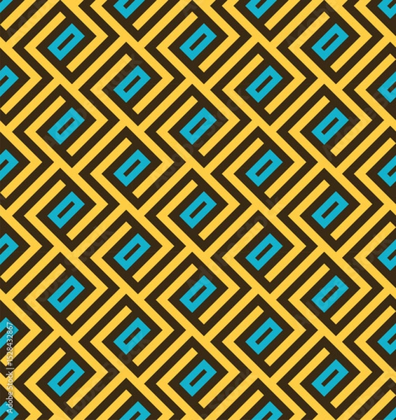 Fototapeta Geometric seamless pattern with lines and squares -vector eps8