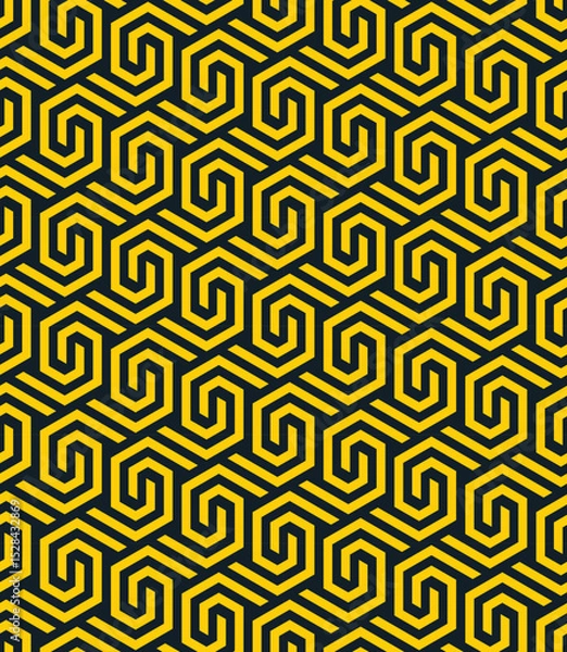Fototapeta Seamless abstract geometric pattern with lines and hexagonal shapes -vector eps8