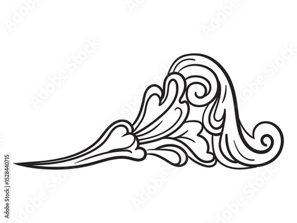 Fototapeta Twisted decorative hand drawing design element vector