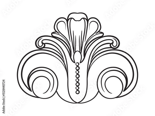 Fototapeta Twisted decorative hand drawing design element vector