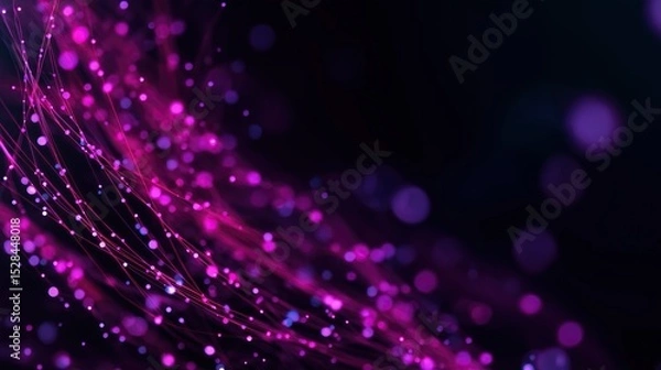 Fototapeta Futuristic Wellness Tech UI with Glowing Pink and Purple Light Particles