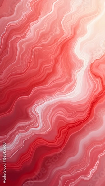 Fototapeta AI generated image of an abstract background. Red and white swirls. Christmas background
