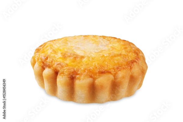 Obraz Ham and cheese tartlet on a white isolated background