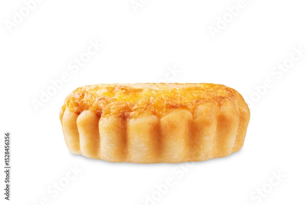Obraz Ham and cheese tartlet on a white isolated background