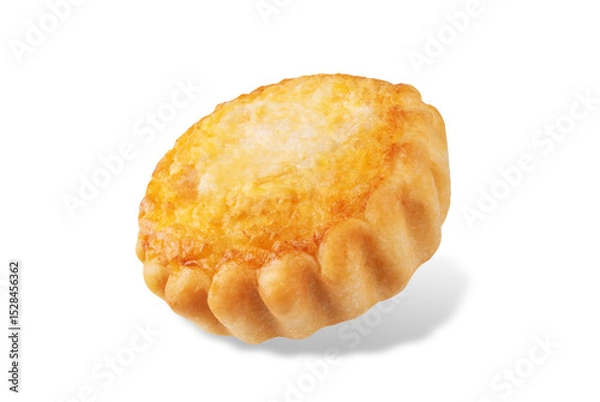 Obraz Ham and cheese tartlet on a white isolated background