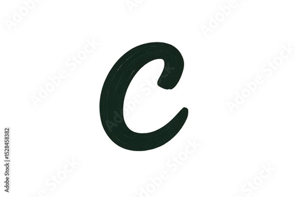 Fototapeta The letter C is in a black font on a white background