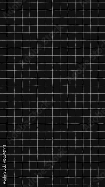 Fototapeta Black and white hand drawn grid background, simple wavy doodle table panel, craft notebook striped sheet pattern, drawing scribble stroke line art graphic, creative pencil checker paper texture
