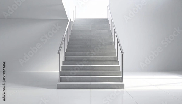 Fototapeta Empty staircase facade with no one. Building architecture design concept.