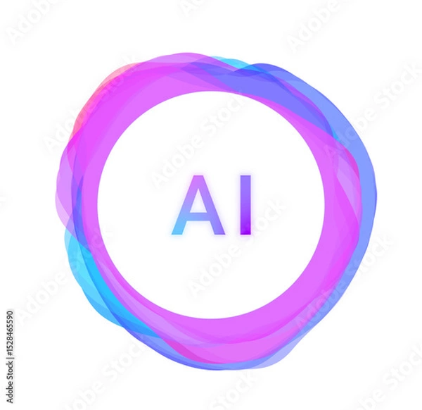 Fototapeta Futuristic colorful AI assistant app logo screen background, smart personal artificial intelligence computer concept, abstract neural network innovation, machine learning technology transparent