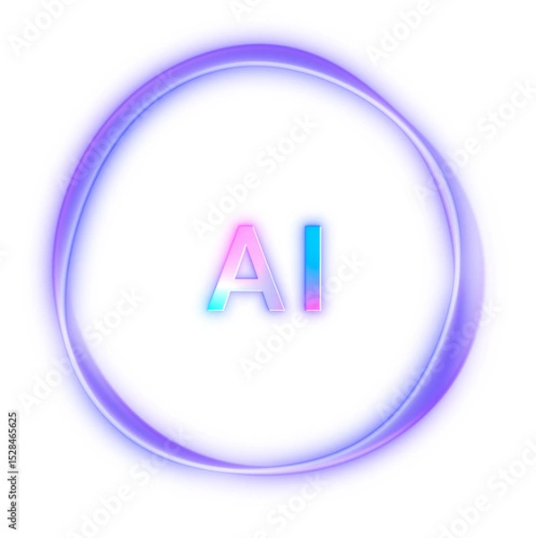 Fototapeta Futuristic colorful AI assistant app logo screen background, smart personal artificial intelligence computer concept, abstract neural network innovation, machine learning technology transparent
