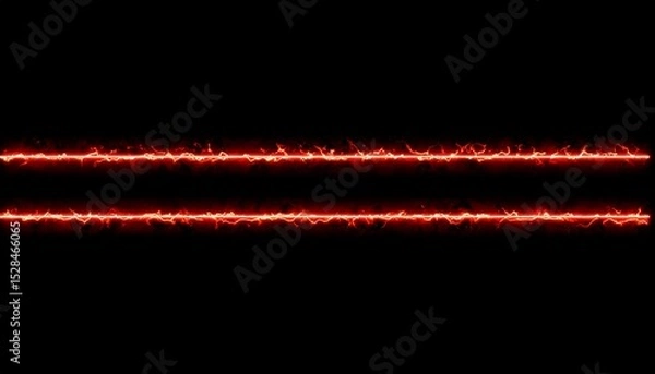 Obraz Red Glowing Lines on Dark Background