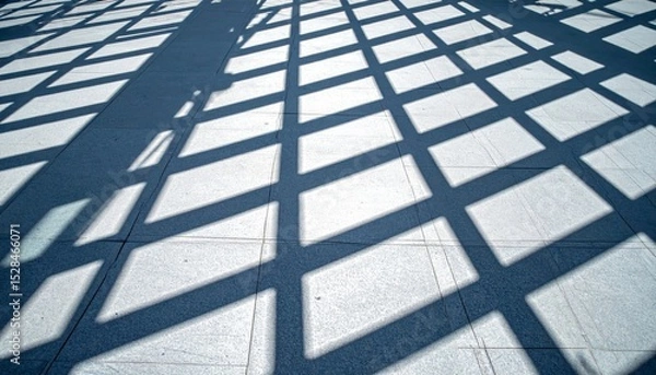 Obraz Geometric Shadow Grid on Light Gray Surface