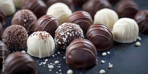 Obraz Assorted Chocolate Truffles, ai generated.