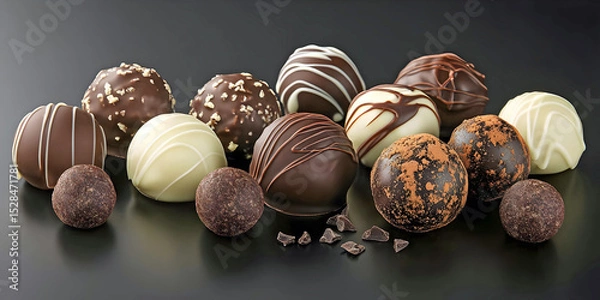 Obraz Assorted Chocolate Truffles, ai generated.